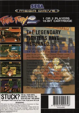 Fatal Fury 2 (USA, Korea) box cover back